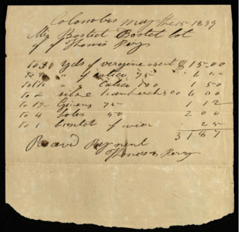 Bill from Thomas & Perry to Mrs. Levi Bostick