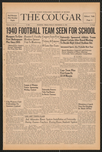 The Cougar, Vol. 6, No. 12, December 15, 1939