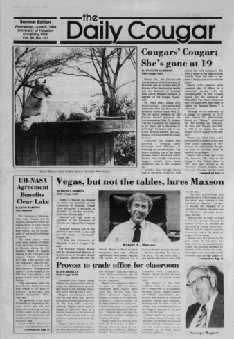 The Daily Cougar. Vol. 50, No. [109], June 6, 1984.