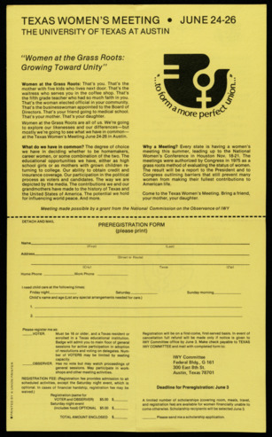 Women at the Grass Roots: Growing toward Unity preregistration form