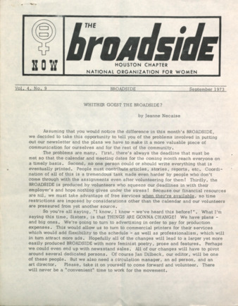 Broadside, Vol. 4, No. 9, September 1973