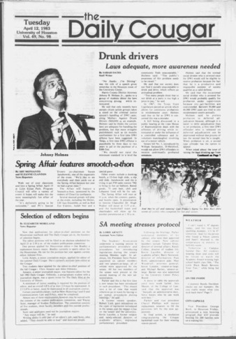 The Daily Cougar. Vol. 49, No. 98, April 12, 1983.