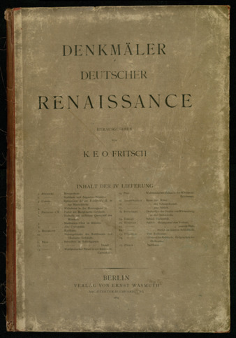 Denkmäler Deutscher Renaissance, Volume IV