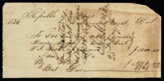 Autograph endorsement of Sam Houston