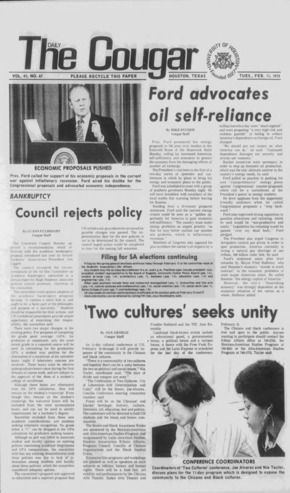 The Daily Cougar. Vol. 41, No. 67, February 11, 1975.