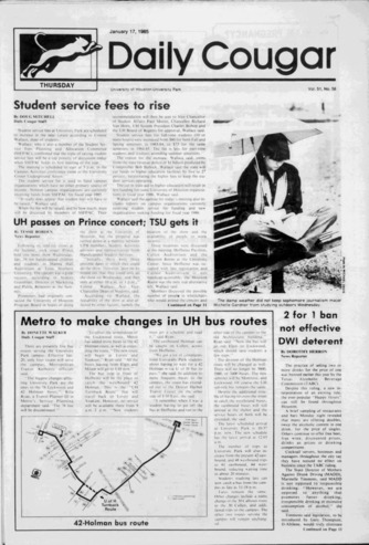 The Daily Cougar. Vol. 51, No. 58, January 17, 1985.