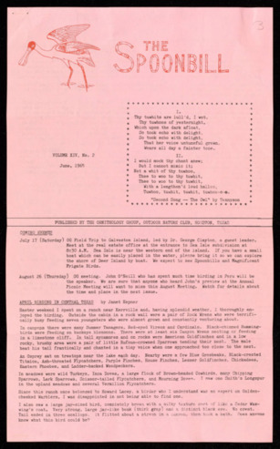 The Spoonbill, Vol. 14, No. 2, June 1965