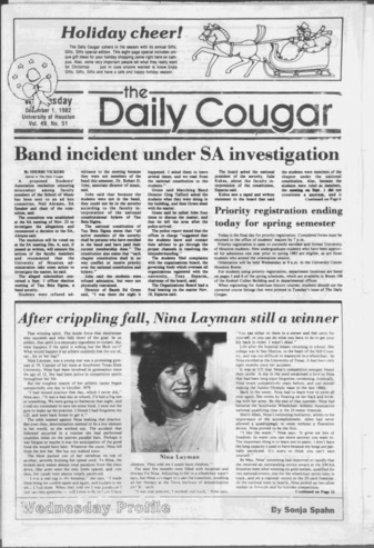 The Daily Cougar. Vol. 49, No. 51, December 1, 1982.