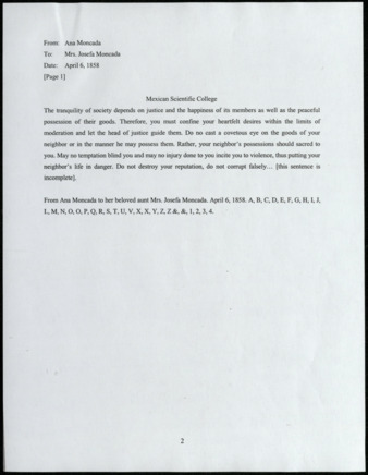 Translation of Poem about justice dedicated to Josefa Moncada