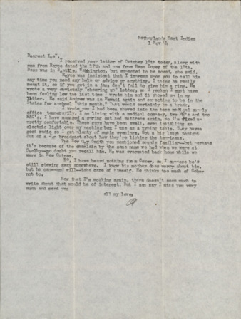 Letter from Capt. O. C. McDavid to Inez McDavid, 1944 November 1