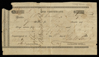 Unlisted Galveston issue for a certificate of payment