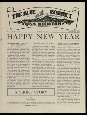 The Blue Bonnet, Vol. 2, No. 9, December 30, 1939
