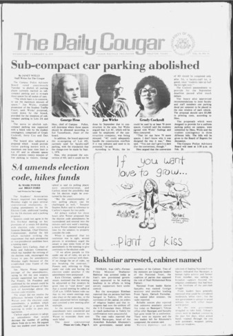 The Daily Cougar. Vol. 45, No. 91, February 14, 1979.