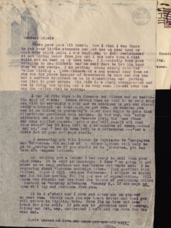 Letter and envelope from Donna Roberts to Minnie Fisher Cunningham