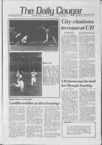 The Daily Cougar. Vol. 46, No. [100], February 27, 1980.