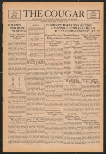 The Cougar, Vol. 3, No. 27, April 16, 1937