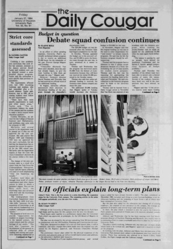 The Daily Cougar. Vol. 50, No. 61, January 27, 1984.