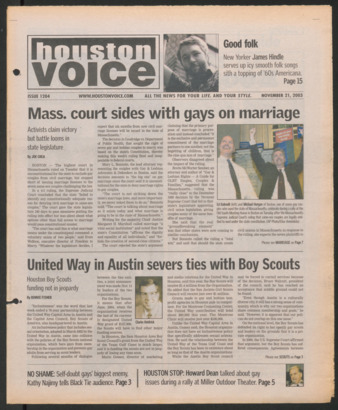 Houston Voice, No. 1204, November 21, 2003