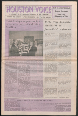 Houston Voice, No. 695, February 18, 1994