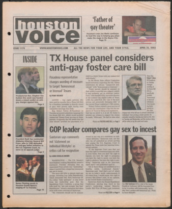 Houston Voice, No. 1174, April 25, 2003
