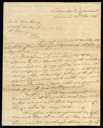 Letter from Sam Houston to Henry Smith