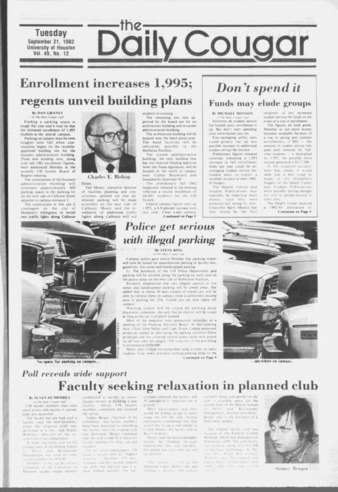 The Daily Cougar. Vol. 49, No. 12, September 21, 1982.