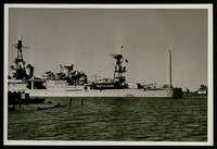USS Houston (CA-30) passing San Jacinto Monument and Battleground, 