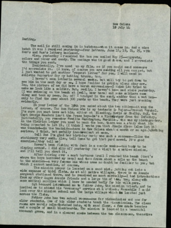 Letter from Capt. O. C. McDavid to Inez McDavid,1944 July 19