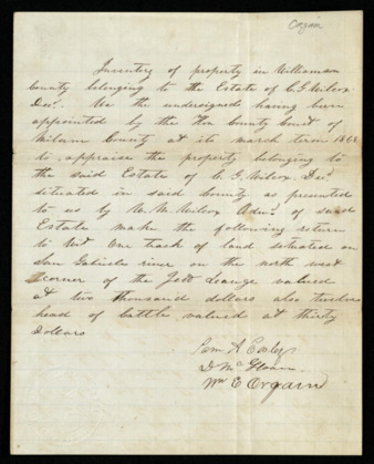 Inventory of the property of the estate of E. G. Wilcox