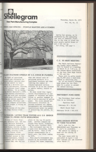Shellegram, Vol. 40, No. [12], March 20, 1975