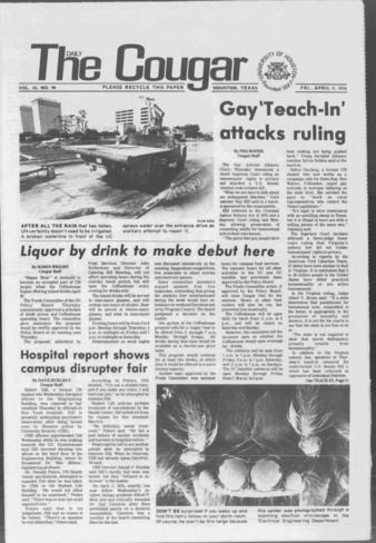 The Daily Cougar. Vol. 42, No. 98, April 9, 1976.
