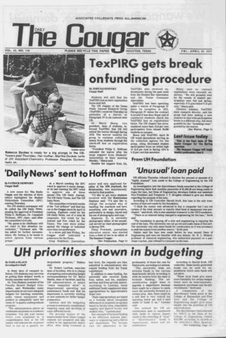 The Daily Cougar. Vol. [43], No. 110, April 29, 1977.