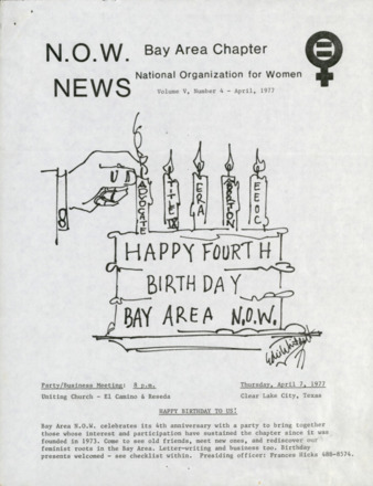 NOW News Bay Area Chapter, Vol. 5, No. 4, April 1977
