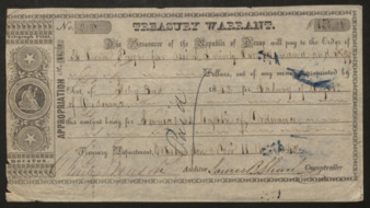 Treasury Warrant to B. Owen Payne