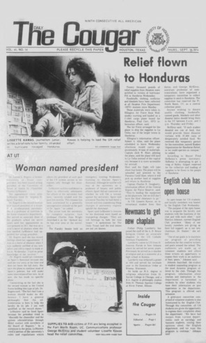 The Daily Cougar. Vol. 41, No. 14, September 26, 1974.