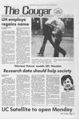 The Daily Cougar. Vol. [43], No. 70, February 11, 1977.