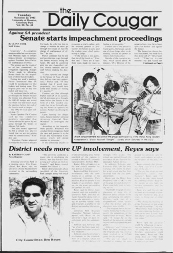 The Daily Cougar. Vol. 50, No. 48, November 22, 1983.