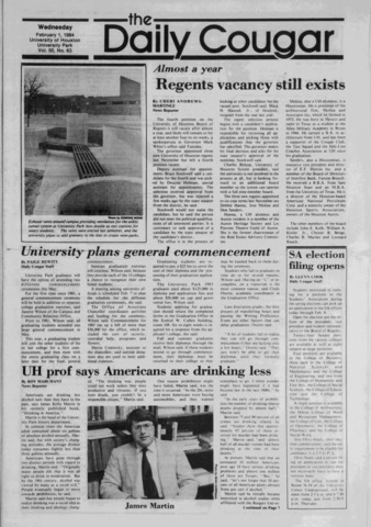 The Daily Cougar. Vol. 50, No. 63, February 1, 1984.