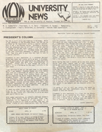 University News, Vol. 2, No. 4, April 1982