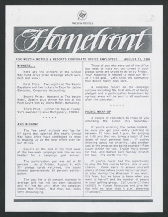 Homefront, August 11, 1986