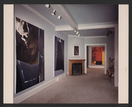 Photo of Hood paintings and a collage on display at Wentworth Gallery