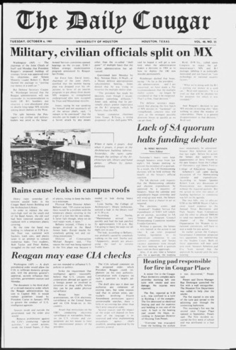 The Daily Cougar. Vol. 48, No. 25, October 6, 1981.