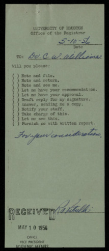 Correspondence between Osby B. Mitchell and Clanton W. Williams, inquiring about courses in the health, physical education, and recreation field