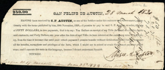 Promissory note from Moses A. Foster
