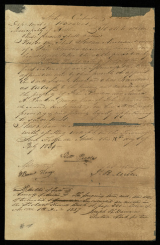 Court document regarding appointment of S. Randon as tutoress and curatria