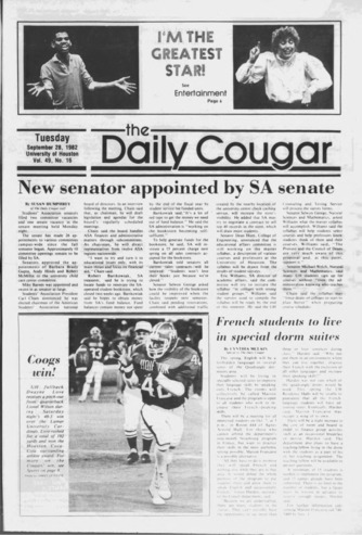 The Daily Cougar. Vol. 49, No. 16, September 28, 1982.