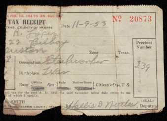 Poll Tax Receipt, Jose R. Lopez