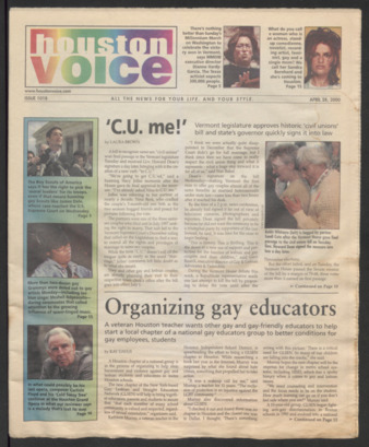 Houston Voice, No. 1018, April 28, 2000 