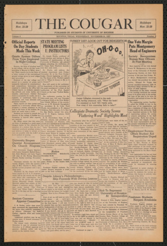 The Cougar, Vol. 4, No. 9, November 24, 1937