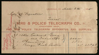 Receipt from Fire and Police Telegraph Company, 1895 March 6